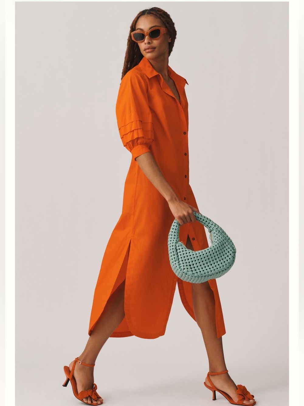 Maeve Puff-Sleeve Shirt Dress